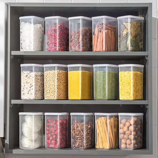 Home KATEI STORY Japan imported grain storage box rice bucket food grade plastic sealed jar nut tea storage jar moisture-proof 10 pieces