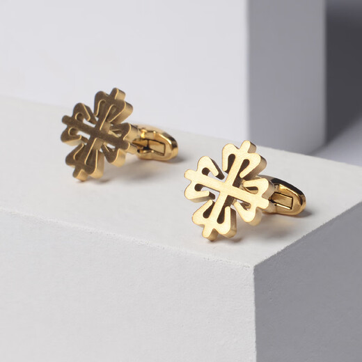 Qiyuemang golden four-leaf clover men's French shirt cuff buttons buttons cuff buttons business formal shirts suits gentleman fashion x117_golden four-leaf clover