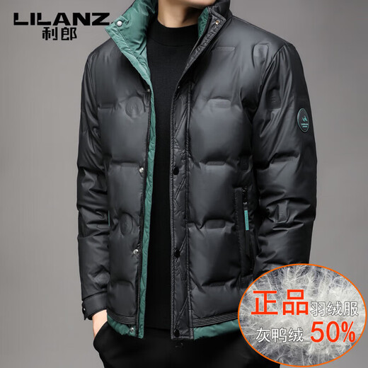 LILANZ Модный утепленный пуховик с воротником-стойкой, мужской повседневный повседневный зимний пуховик 2025 года, мягкая куртка черного цвета, M 165 Рекомендуется 80-95Jin Jin равен 0,5 кг