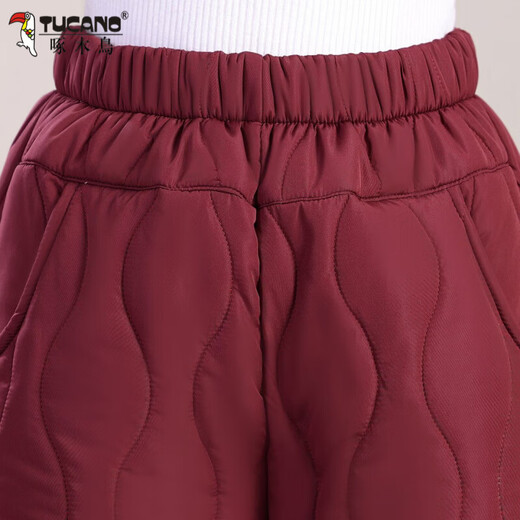 Woodpecker's new winter velvet thickened cotton pants for women, grandma's pants, elastic waist to keep warm, elderly mothers' outer wear, solid color, black, XL, recommended 85-100Jin, Jin equals 0.5kg