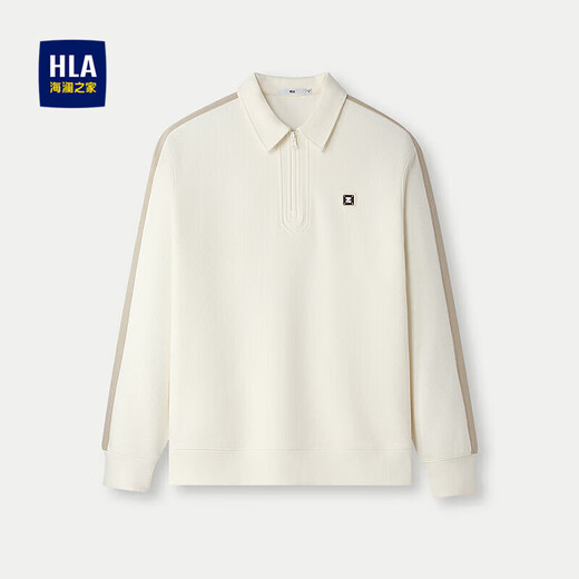 HLA Hailan House sweatshirt men's silicone small label contrasting color stitching lapel long-sleeved men's autumn