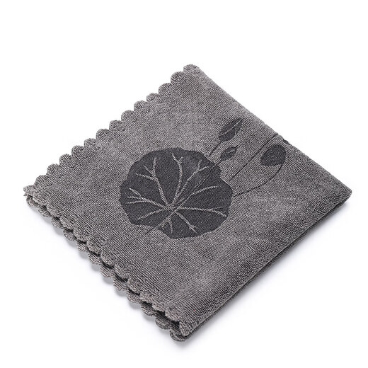 Xushansi cotton and linen tea towel thickened absorbent tea cloth tea table rag tea table special towel household Zen tea cloth pad lotus tea towel (grey) 18