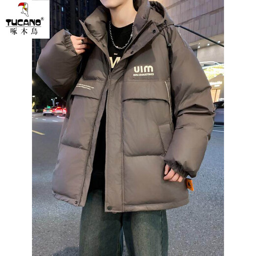 Woodpecker Winter Youth Down Jacket Boys Junior High School Students Handsome Hooded Thickened Jacket Fat Big Children Winter Clothes Cotton Y106 Black 90 Velvet Quality Upgrade M Recommendation 80 to 100 Jin Jin is equal to about 0.5 kg
