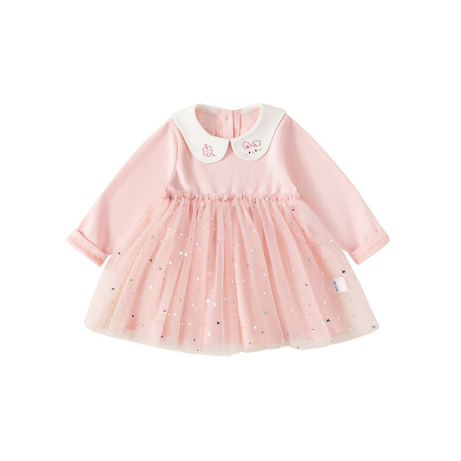 INSBOBO Girls Dress 2026 Spring New Children's Dress Girls Good-looking Princess Dress Western Style Clothes Pink 80