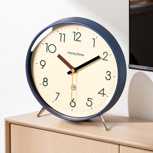 Wall ear 2026 new simple desk clock living room desktop clock desktop clock advanced alarm clock desk clock atmospheric creative ornaments off-white