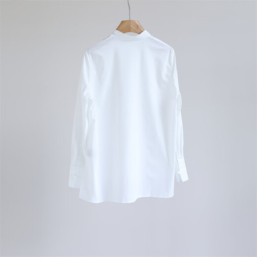 FAYINYOO Retro French Lace Embroidered Big Shirt Women's Design Pleated Lace-Up Petal Collar Bell Sleeve Top White R60003 White S