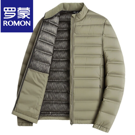 ROMON Fatty Thin Down Jacket Мужская теплая куртка больших размеров Свободная осенне-зимняя тонкая пуховая куртка большого размера с воротником-стойкой черного цвета XL