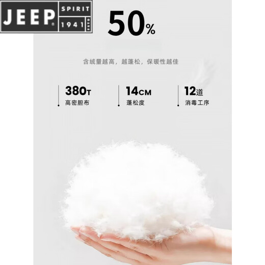 JEEP SPIRIT пуховик с капюшоном мужской зимний морозостойкий и теплый короткий пуховик 2025 новый утиный пуховик оранжевый M (95-100Jin Jin равен 0,5 кг)