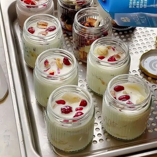 Fantasy fish maw custard refillable bottle can be steamed and stewed, bird's nest gum jam, beef sauce, yogurt sealed jar 200ml Penguin. Explosion-proof glass (pack of 3)