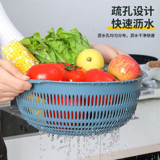 Yusenyi vegetable basket household vegetable washing basket 3-piece set kitchen drain basket plastic fruit storage basin fruit plate orange medium 1 piece