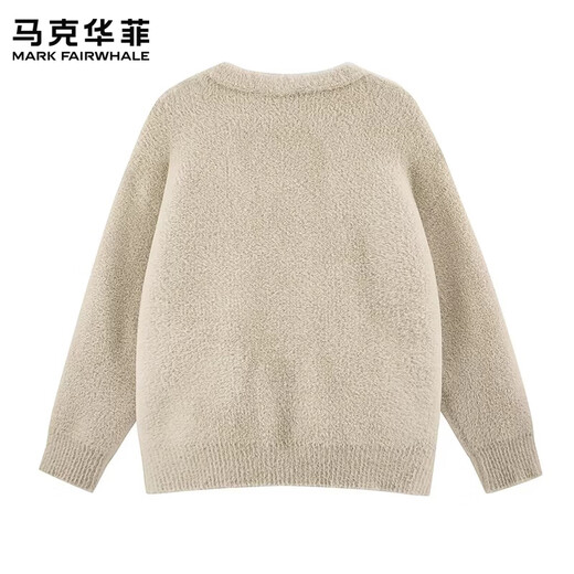 MARK FAIRWHALE American Retro Casual Cardigan Sweater Men's 2026 Spring New Loose Comfortable Warm Trendy Brand Handsome Top Beige Official Authentic M Recommended 100-120 Jin Jin equals 0.5 kg