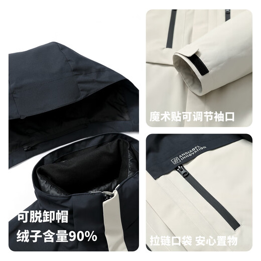 Sundesi 3-в-1 и Charge Series пуховик со съемной подкладкой, мужская рабочая одежда, куртка для пар, модная темно-синяя рисовая куртка S 165/84A