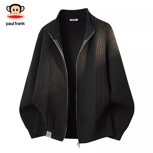 Big mouth monkey (paul frank) Japanese retro casual stand-up collar cardigan sweater for men 2026 spring new loose warm comfortable fashionable top Jiangxue color official authentic M recommended 100-120Jin Jin equals 0.5 kg