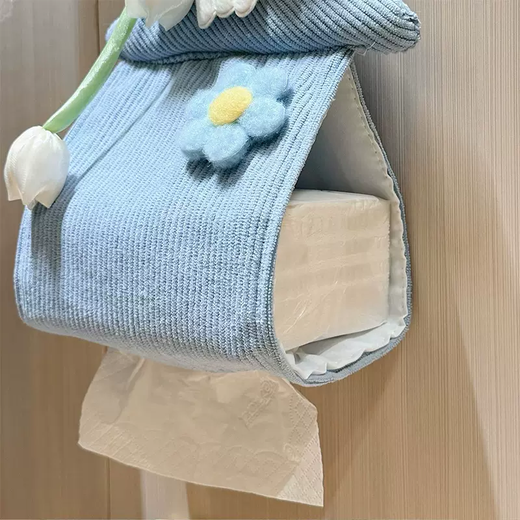 Yusenyi ins style paper bag tissue paper household cute fabric tissue box bathroom hanging paper bag car hanging bag dormitory City of Blue Sky-Tulip