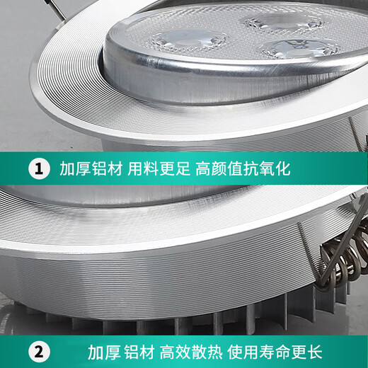 祎琳（yilin）led射灯筒灯嵌入式洞灯天花灯背景墙3w12w客厅服装店过道牛猫眼灯 黑色3w暖光6.5-7.5