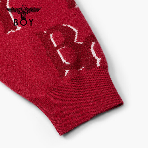 BOY LONDON New Year Pomegranate Red Contrast Letters Pullover 2026 Spring New Sweater N60000 Red L