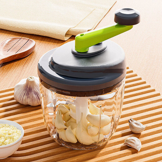 Tuojin imported quality garlic artifact from Japan, garlic masher, manual garlic pounding, garlic grinding, garlic cutting, garlic grinder garlic, gray 3 blades 500ml