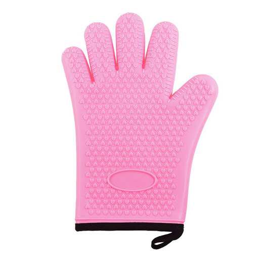 Jingdian Home Kitchen Long and Short Microwave Oven Oven Pot End Heat Insulating Gloves Children's Short Cotton Lined Anti-Scald Insulated Silicone Short Cotton Lined Silicone Anti-Scald Gloves Single Color Randomly Available
