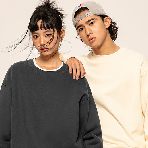 Pull-back heavy-weight lamb velvet sweatshirt for male students Japanese kitten ins versatile boys winter plus velvet thickened round neck inner wear Navy blue (dorky cat chest logo) S/165 (Warrior trendy brand quality assurance)