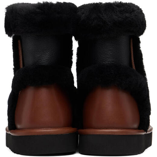 Chloe Light Luxury Women's Black & Brown DOLCIE Ankle Boots Darkness Brown 20 | 38 IT