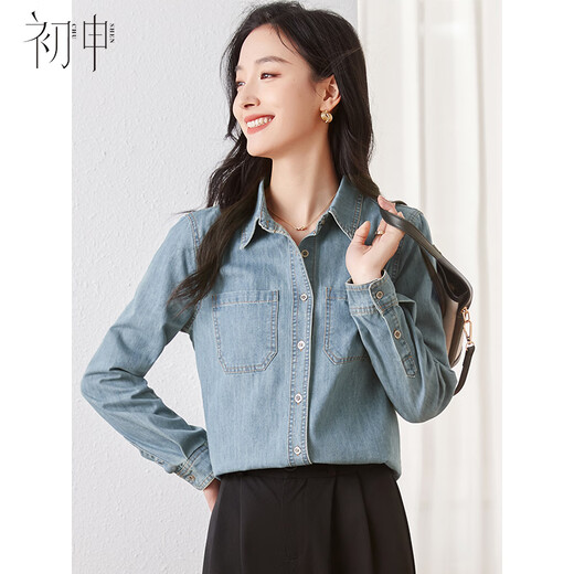 Chushen spring and autumn long-sleeved shirt women's new retro trend layered French denim shirt jacket S143C2004