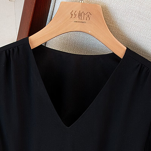 Sibaishe French V-neck waist chiffon shirt for women 2026 spring new style solid color shirt with niche design