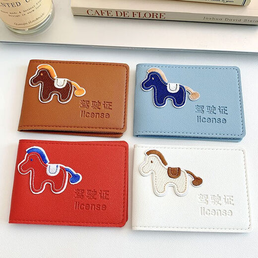 Tuzun (kingtrip) Year of the Horse Driver's License Leather Case Female Internet Celebrity Couple Model DIY High-end Driver's License Book Protective Cover Card Pack Red Pony Driving License Cover