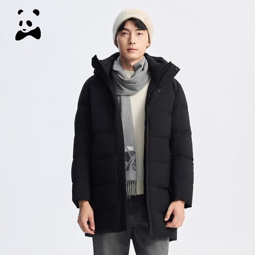 CANUDILO winter men's thickened and warm mid-length bread down jacket 13325707-900 black S 46 (165/84B)