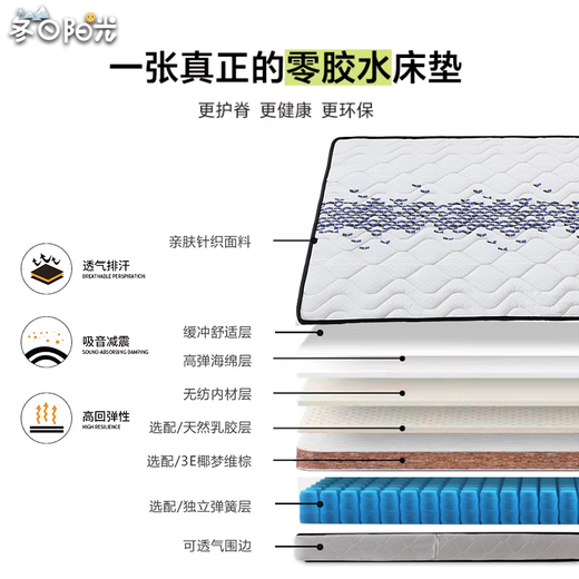 五星级同款扭力椰棕乳胶硬床垫家用1.5米1.8酒店软硬两用厚款民宿 扭力弹簧+椰棕22cm水立方/适中 1350mm*1900mm