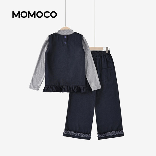 Mami Maca Children's Clothing Girls Two-piece Set 2026 Spring Fashion Trend Set for Middle and Large Children Navy 110