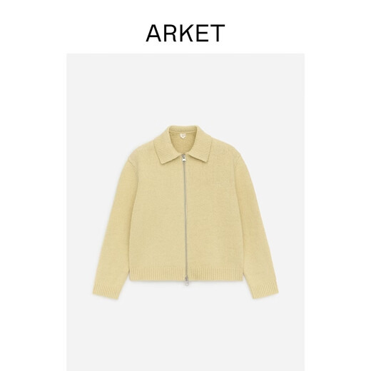 ARKET Men's Cotton Loose Zipper Long Sleeve Knitted Jacket Yellow Spring New Style 1317704001 Yellow M 175/100A