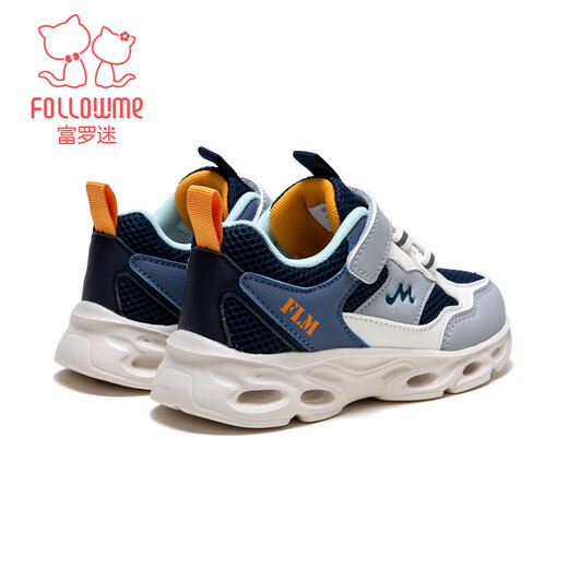 Fuluomi Girls' Sports Shoes Spring Lightweight Anti-Slip Running Shoes for Large Children Shock Absorbing Breathable Casual Shoes Dark Blue 35