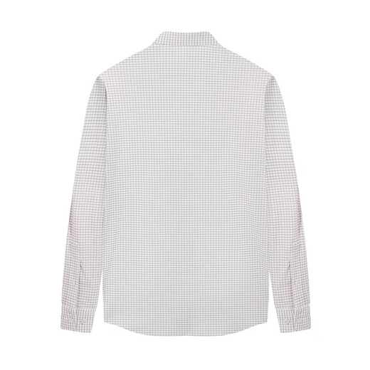 SEVEN seamless collar/plaid shirt men's business long-sleeved shirt men's spring new casual plaid shirt beige gray 38