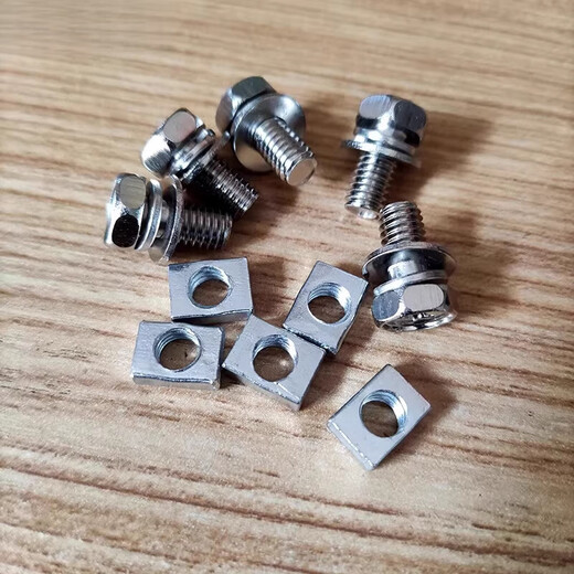 Hualeji electric motorcycle battery screw 12V universal battery bolt M5M6 cross screw hexagonal padded flat bottom M6 square nut 10 pieces