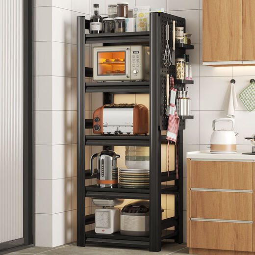 Fantasy kitchen rack floor-standing microwave rice cooker storage rack pot rack spice rack shelf white + three layers 80cm high 40cm long x 30cm wide (select for small kitchen spaces)