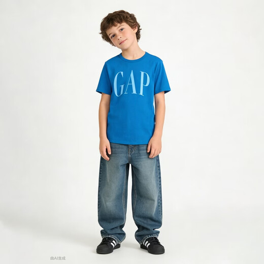 GAP Boys 2026 Spring New Cotton Printed Letter Logo Short Sleeve T-Shirt Children's Clothing US Version 890444