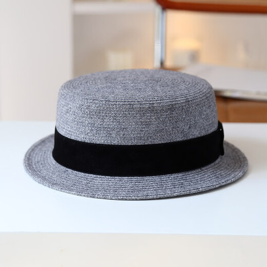 JOLISAC autumn printed fashionable small brim Japanese temperament wool flat top hat flat brim British retro woolen hat women's autumn and winter fashion camel with black belt adjustable