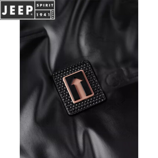 JEEP SPIRIT Men's Shiny Down Jacket Winter New White Duck Down Young and Middle-aged Thick Warm Hooded Warm Jacket Trendy Black M 170 (100-120Jin Jin is equal to 0.5kg)