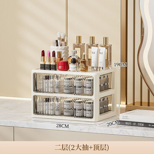 He Jiagong girl's heart divided multi-layer dust-proof storage box cosmetics/stationery sundries large capacity office dormitory 4 layers (1 large drawer + 4 small drawer + 1 vertical drawer)