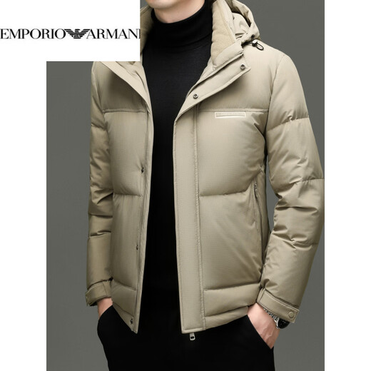 EMPORIO ARMANI Armani элитный мужской пуховик зима новый среднего возраста деловой повседневный теплый утепленный утиный пуховик 90 черный XL рекомендуемый вес 135-150Jin Jin равен 0,5 кг