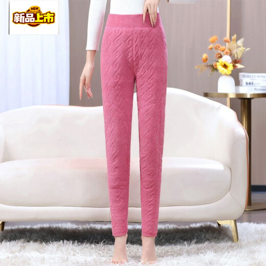 Chujing New Women's German Velvet Knee Pads Warm Pants Mom High Waist Plus Velvet Thickened Cotton Pants Large Size Solid Color Leggings Purple German Velvet Rabbit Fur Knee Pads S Small Recommended 90-115 Jin Jin is equal to 0.5 kg to wear