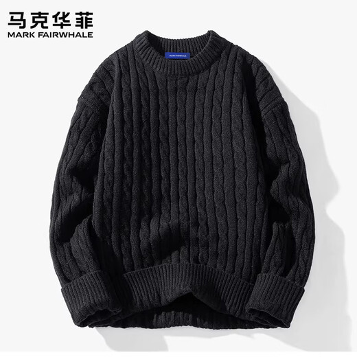 MARK FAIRWHALE American Retro Casual Sweater Men's 2026 Spring New Loose Warm Twist Twist Fashion Brand Top Red Official Genuine 3XL Recommended 160-180Jin Jin equals 0.5kg