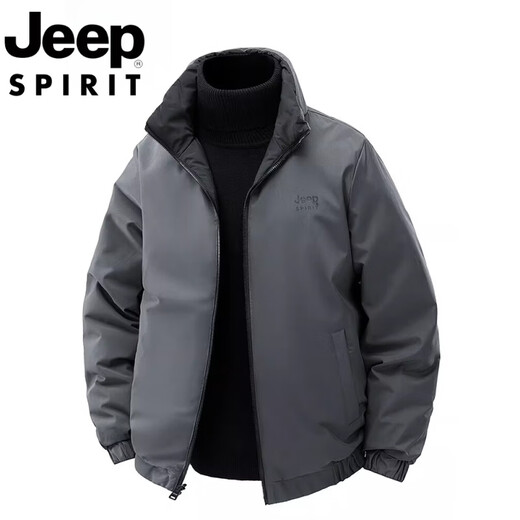 JEEP Двусторонний пуховик Jeep международного бренда, мужская осенне-зимняя новая уличная ветрозащитная теплая куртка на белом утином пуху синего цвета L