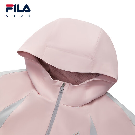 FILA children's jacket 2026 spring new style girls' outdoor loose hooded top for middle and large children red pink-PK 140