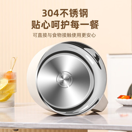 Tuojin German imported quality instant noodle bowl for dormitory students with lid 304 stainless steel instant noodle artifact large capacity Japanese white - can soak 3 packs of instant noodles 1700ml