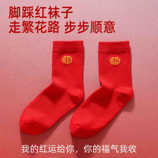 Cat Man (MiiOW) Red Zodiac Year Underwear Set Women's Small Breast Makes Bigger, Gathers Secondary Breasts, Anti-Sagging Bridal Wedding Lace Bra Like Flowers Bra + Panties + Socks + Gift Box Big Breasts Make Smaller/Paper Cup M 34/75BC