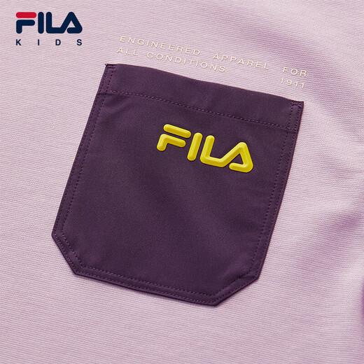 FILA Children's Clothing Long T Category 2025 Autumn New Men's and Women's Long Sleeve T-shirts for Medium and Large Children Blushed Purple-VT 130