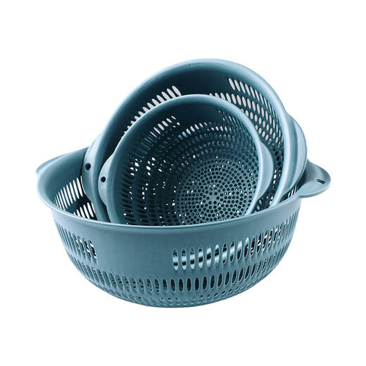 Yusenyi vegetable basket household vegetable washing basket 3-piece set kitchen drain basket plastic fruit storage basin fruit plate orange medium 1 piece