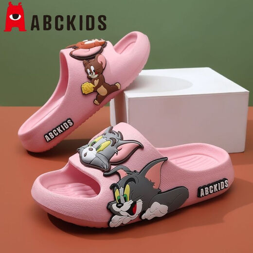 Abckids children's slippers Tom and Jerry boys 2025 new girls anti-slip indoor boys eva slippers royal blue Tom and Jerry 32-33 shoe inner length about 21.5cm