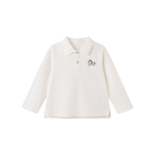YEEHOO shopping mall children's long-sleeved T-shirt POLO collar lapel boys' tops 26 children's clothing YRTAJ1S002A Yunsi white cotton YRTAJ1S002A 80 cm